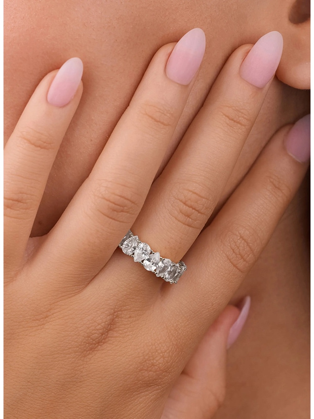 Sterling Forever Sterling Silver CZ Eternity Band Ring – Size 8